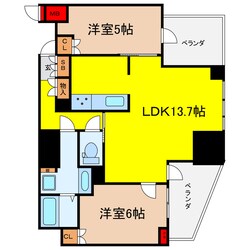 プラウドタワー北浜の物件間取画像